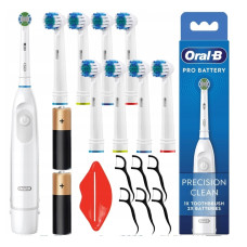 Электрическая зубная щетка для зубов Oral-B Pro на батарейках + аксессуары (Польша)